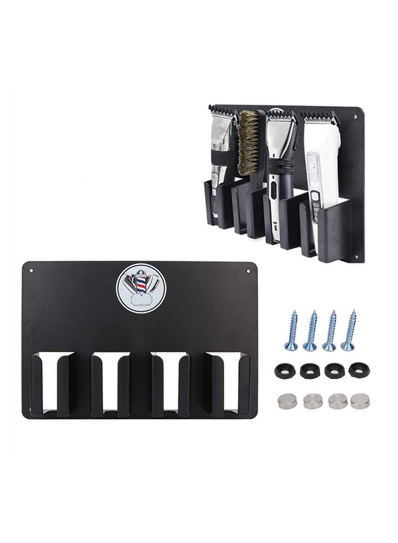Y&D Men Hair Clipper Holder, Barber Station Electric Hairstylist Tools Storage Rack Salon Accessories Wall Mounted Tool Holder for Station, Black  - Image 1