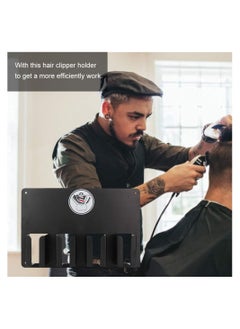 Y&D Men Hair Clipper Holder, Barber Station Electric Hairstylist Tools Storage Rack Salon Accessories Wall Mounted Tool Holder for Station, Black  - Image 2
