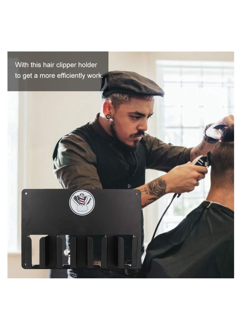 Y&D Men Hair Clipper Holder, Barber Station Electric Hairstylist Tools Storage Rack Salon Accessories Wall Mounted Tool Holder for Station, Black  - Image 2