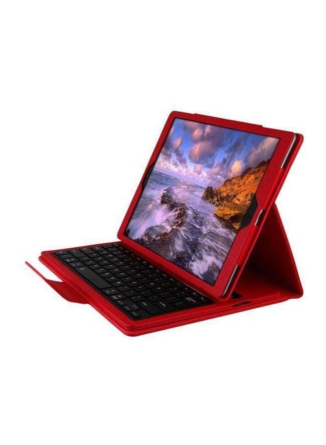 NIBEMINENT Flip Case Cover With Wireless Keyboard For Apple iPad Pro 12.9-Inch Red/Black 