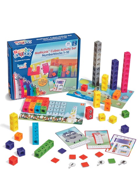 MathLink Cubes Numberblocks 1-10 Activity Set, 30 Activities Linked to TV Episodes, Math Cubes, Counting Toys, Base Ten Blocks, Montessori Math, Counters for Kids Math, Kindergarten Toys