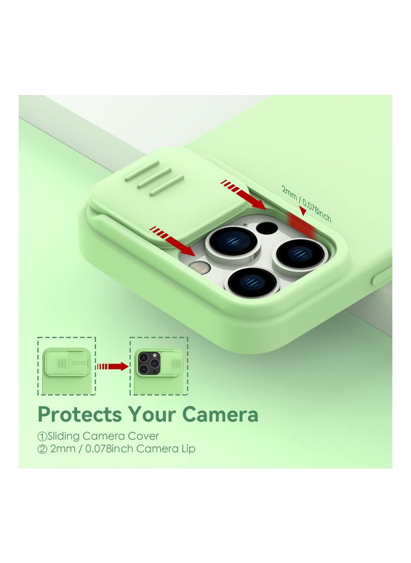 Nillkin - CamShield Silky Magnetic Silicone Case For iphone 14 Pro Max - Mint Green - Image 1
