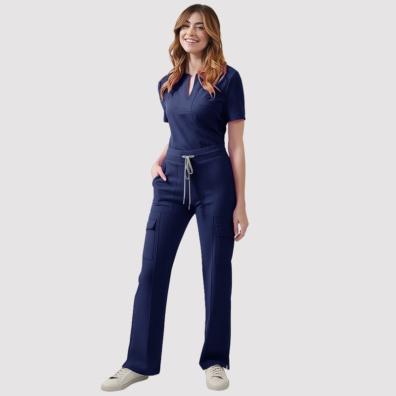 TEXSENDA HZMNOI Hospital Nurse Scrub Suit - V-Neck Casual Workwear for Summer in 82026 Light Green - Image 5