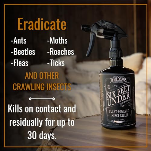 Dr. Killigan's Six Feet Under Plant Powered Insect Killer Spray | Indoor Natural Pest Control | Fleas, Pantry & Clothing Moths, Ants, & Cockroaches | Family Friendly, Pet Safe (24 oz) - Image 3