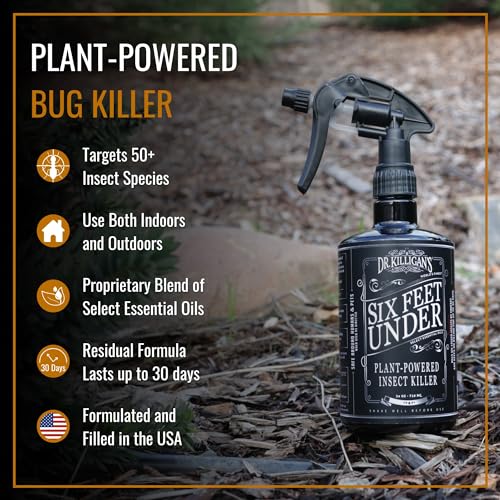 Dr. Killigan's Six Feet Under Plant Powered Insect Killer Spray | Indoor Natural Pest Control | Fleas, Pantry & Clothing Moths, Ants, & Cockroaches | Family Friendly, Pet Safe (24 oz) - Image 2