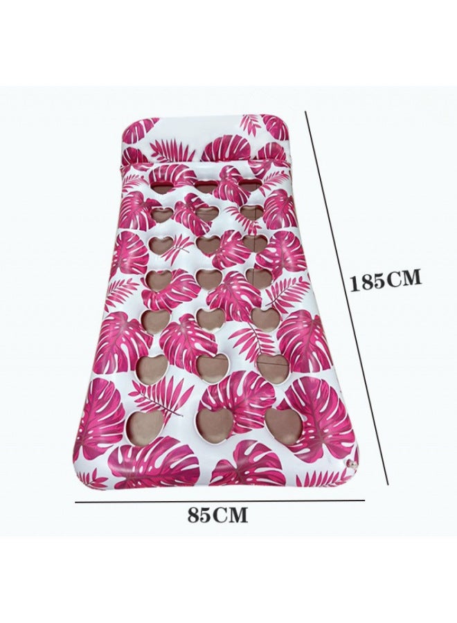 Inflatable Water Floating Bed With Heart-shaped Hole, Backrest Recliner, Mesh Hammock, Floating Bed For Swimming Pool