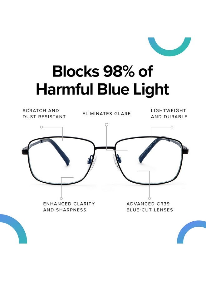 Intellilens Intellilens | Zero Power Blue Cut Computer Glasses | Anti Glare, Lightweight & Blocks Harmful Rays | UV Protection Specs | For Men & Women | Matte Black | Square | Medium  - Image 3