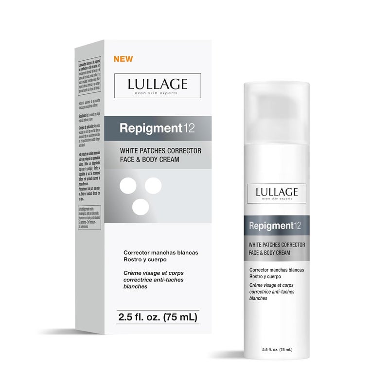 LULLAGE LULLAGE Repigment12 White Patches Corrector Cream for Dry Skin and Sensitive Skin, Paraben-Free Repigmentation Face and Body Cream for Women and Men, 2.5 Fl Oz 