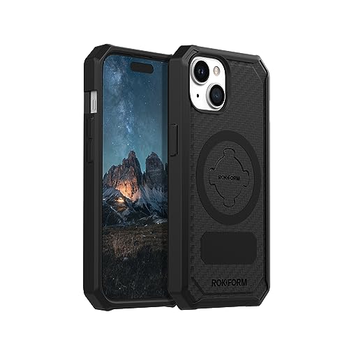 Rokform iPhone 15 Case Rugged Series Magnetic iPhone 15 Cover with RokLock Twist Lock Drop Tested Armor Black - Image 1