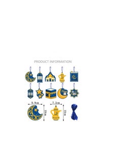 Y&D 30 PCS Eid Mubarak Hanging Decorations Eid Crescent Moon Lantern Happy Ramadan Mubarak Party Decor Hanging Streamer Backdrop for Eid Party Supplies Ramadan Decor  - Image 3