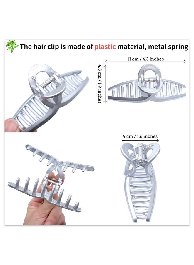 Molans Claw Hair Jaw Clips Barrettes - 3 Pcs No Slip Hair Clamp Grips for Women Girls (Plastic(Gold+Rose gold+Silver)) - Image 2