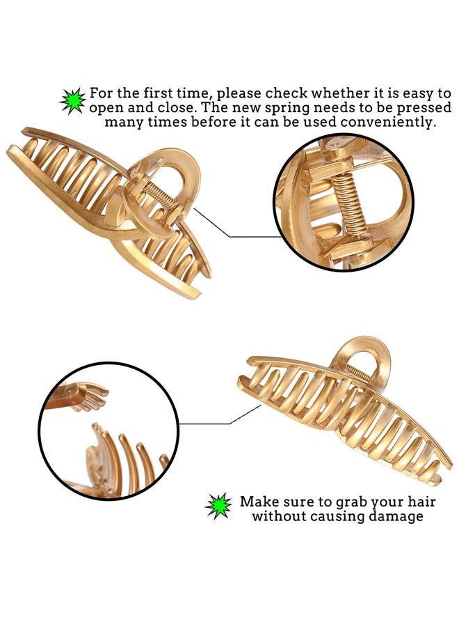 Molans Claw Hair Jaw Clips Barrettes - 3 Pcs No Slip Hair Clamp Grips for Women Girls (Plastic(Gold+Rose gold+Silver)) - Image 3