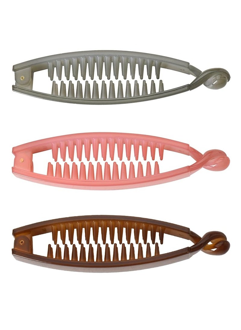 YALLNASL French Barrette Hair Clips Banana Hair Combs for Women Fish Hair Claw Clips Non Slip Banana Barretts for Girls Ponytail Holders Clip Hair Banana Clips for Thick Thin Hair Accessories 3  - Image 1