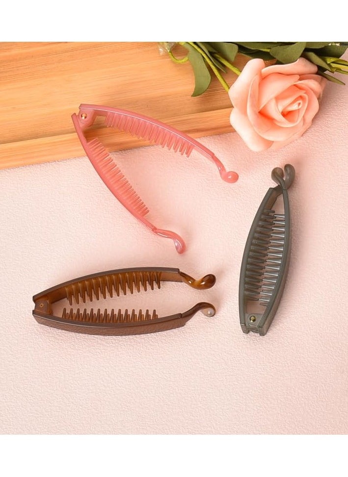 YALLNASL French Barrette Hair Clips Banana Hair Combs for Women Fish Hair Claw Clips Non Slip Banana Barretts for Girls Ponytail Holders Clip Hair Banana Clips for Thick Thin Hair Accessories 3  - Image 2