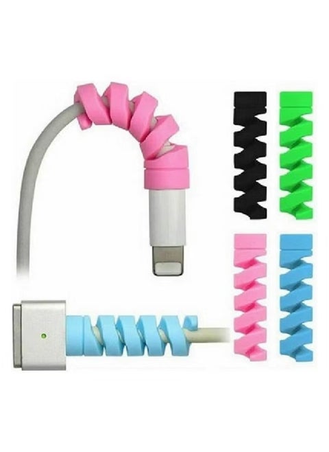 واقي كابل USB لحماية سلك سماعة الأذن، غطاء سلك شاحن للوقاية من القطع، 4 قطع الوان  متعددة