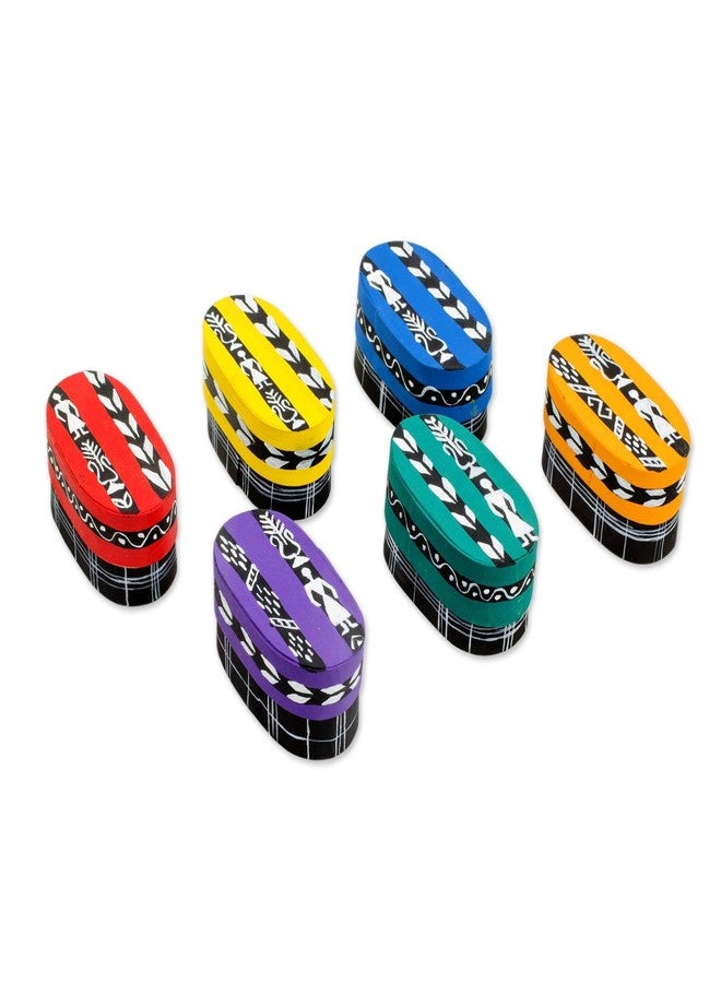 NOVICA Artisan Handmade Boxed Worry Dolls Six Cotton Pinewood Boxes from Guatemala Multicolor Decor Accessories Decorative Puppets Recycled Cultural [boxes 6 1.6in L x 3.1in W Dolls 6 2.4in H x 0.8in] - Image 4