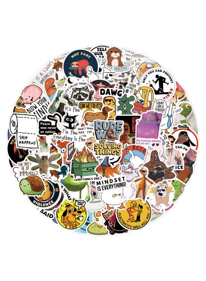 NIBEMINENT 110 Pcs Funny Deco Kit Waterproof Stickers, High Definition Printing Bright Colors, Suitable for Laptop Skateboard Luggage Water Bottle Guitar DIY - Image 1