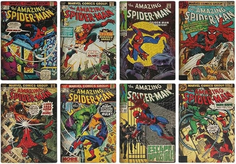 Paladone Spiderman Comic Book Coaster Set - Official Licensed Disney Merchandise, 8pk Gamer and Comic Series Fan Decor and Gift, Nostalgic Marvel Superhero Desk and Coffee Table Accessory | Paladone - Image 4