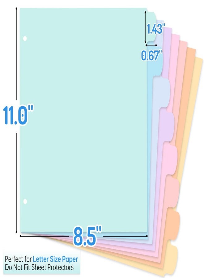 Forvencer 8-Tab Binder Dividers with Tabs, 2 Sets Write&Erase Plastic Dividers for 3 Ring Binder, Durable Binder Tabs for Organizers, 3 Ring Binder Dividers with Tabs for School Office, Pastels - Image 2