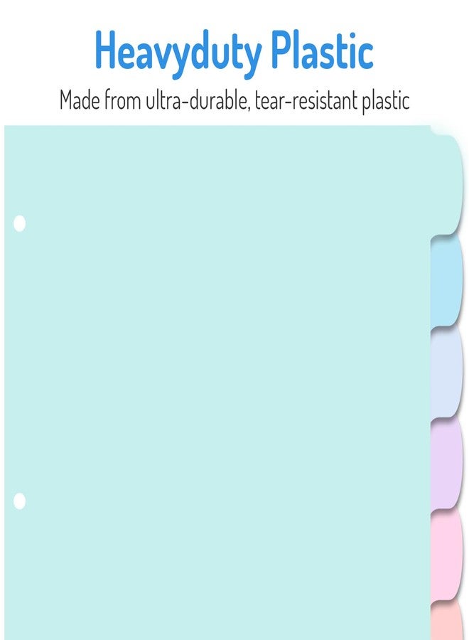 Forvencer 8-Tab Binder Dividers with Tabs, 2 Sets Write&Erase Plastic Dividers for 3 Ring Binder, Durable Binder Tabs for Organizers, 3 Ring Binder Dividers with Tabs for School Office, Pastels - Image 3