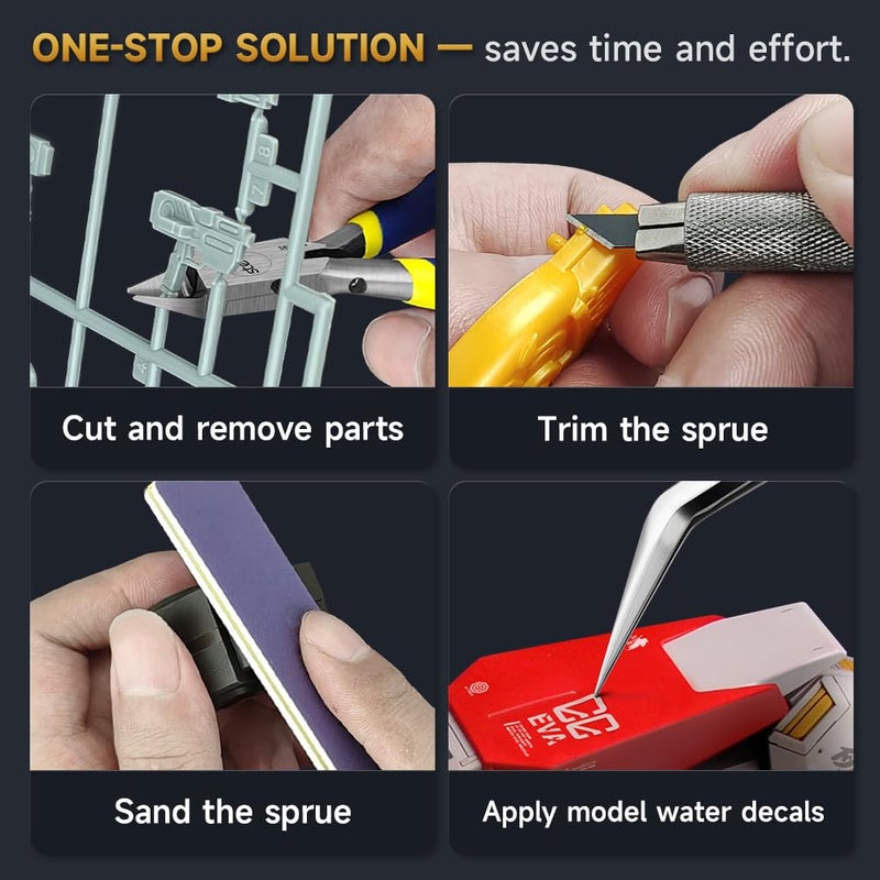 stedi Model Tools Kit for Beginners 14 PCS, Modeler Professional Basic Tools Craft Set Hobby Making Tools for Gundam, Miniature Military Model, 3D Resin Parts - Image 3