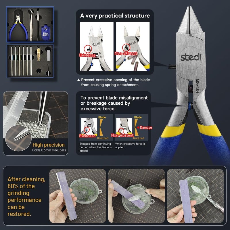 stedi Model Tools Kit for Beginners 14 PCS, Modeler Professional Basic Tools Craft Set Hobby Making Tools for Gundam, Miniature Military Model, 3D Resin Parts - Image 2