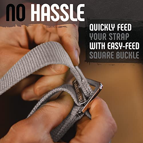 Gradient Fitness Yoga Strap, Friction-Less Easy-Feed Buckle, Yoga Straps for Stretching, Super Soft Cotton/Polyester Blend Webbing, Yoga band, Free eGuide. (8 Feet) Gray - Image 4