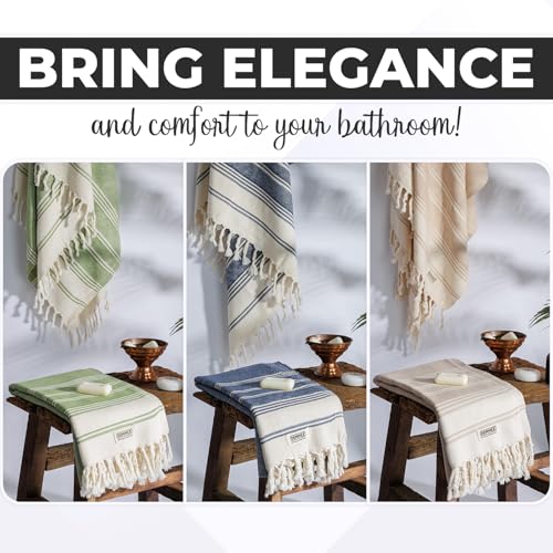 DEMMEX Organic Diamond Turkish Bath & Beach Towel | 100% Oeko-TEX Certified Turkish Cotton, Ultra-Soft, Quick-Dry, Lightweight, Compact & Oversized Luxury Peshtemal Towel, Prewashed, 71"x36", Mustard - Image 3