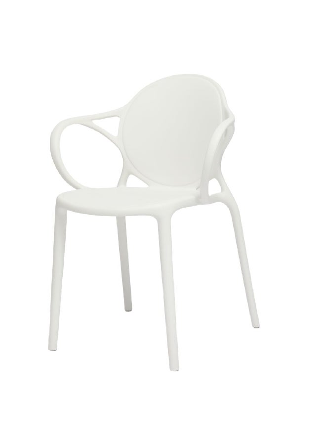 LIVING ACCENT Gardy High-Quality and Durable Outdoor Arm Chair White 80 x 56 x 56 cm 366-APP #01 WHITE