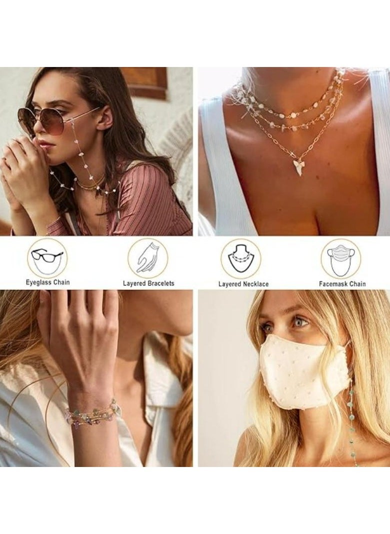 أوزيغالور - سلسلة أنيقة للنظارات والكمامات للنساء بحزام من الكريستال الطبيعي - Image 1