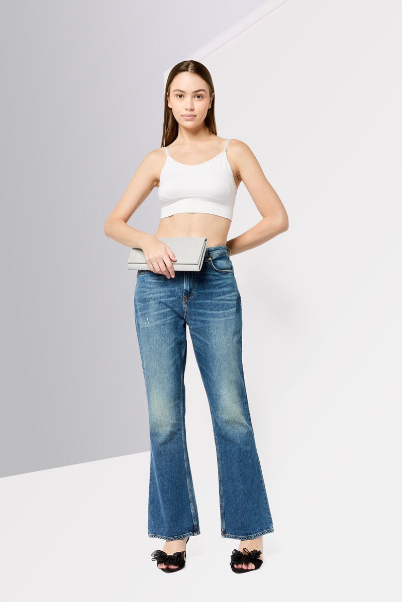 Scotch & Soda Women Regular Fit Washed Denim Jean, Blue - Image 2