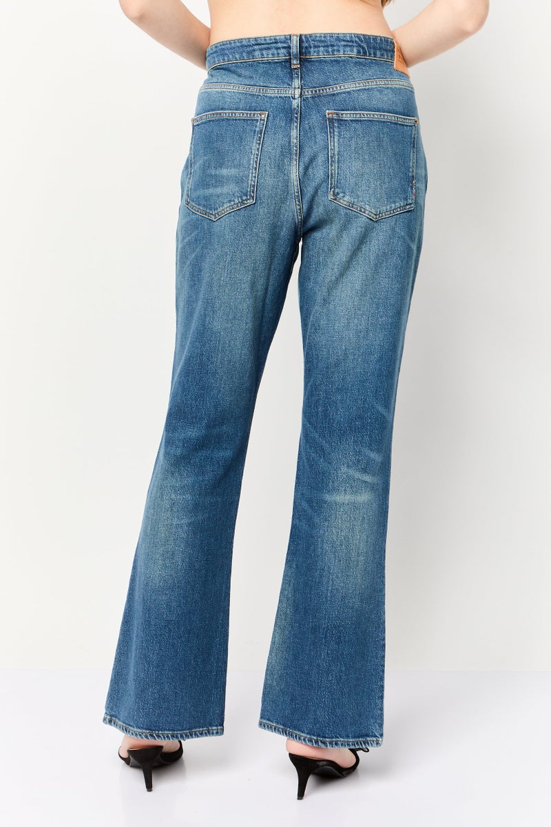 Scotch & Soda Women Regular Fit Washed Denim Jean, Blue - Image 4