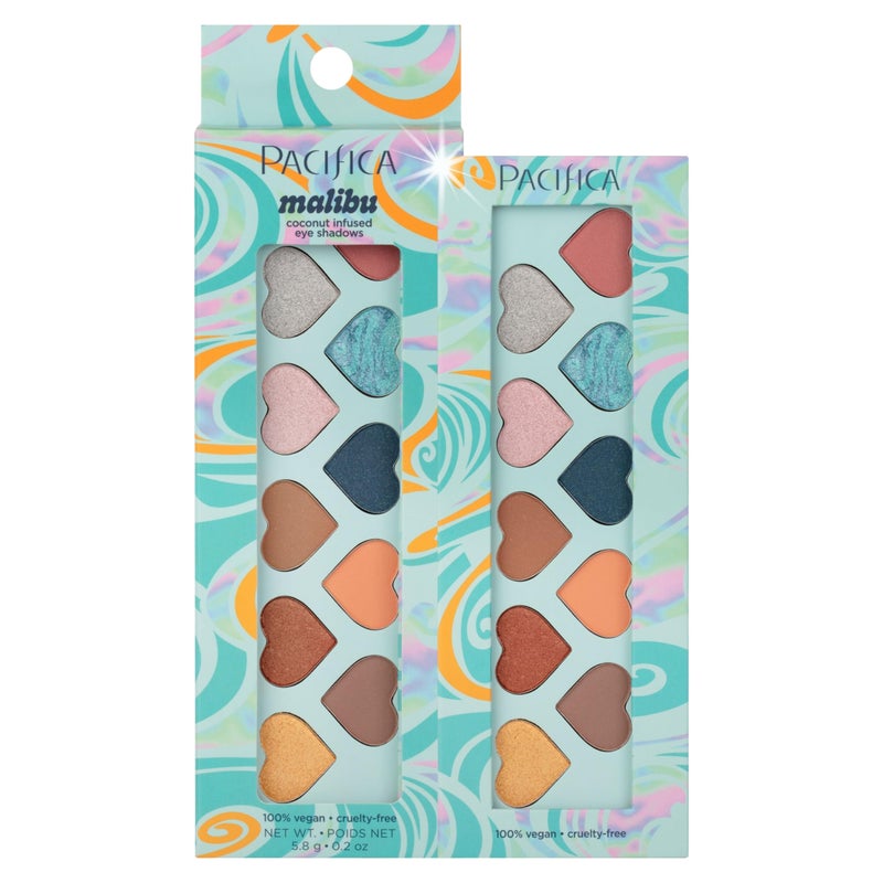 Pacifica Eyeshadow Palette â€“ Malibu Mineral Eyeshadow, Blendable Neutral Shades with Velvet Matte, Shimmer & Metallic, Cocoa Butter Infused, Talc-Free, Vegan & Cruelty-Free, 0.24 oz (10 Shades) - Image 1