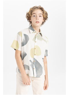 DeFacto Boy Oversize Fit Polo Neck Woven Short Sleeve Shirt  - Image 2