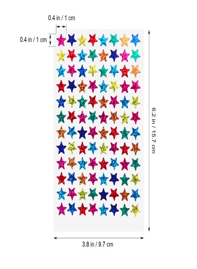 NUOLUX Pack of 960pcs 1cm Self Adhesive Assorted Colors Shiny Sparkle Star Stickers Students Rewards Teachers Supplies - Image 5
