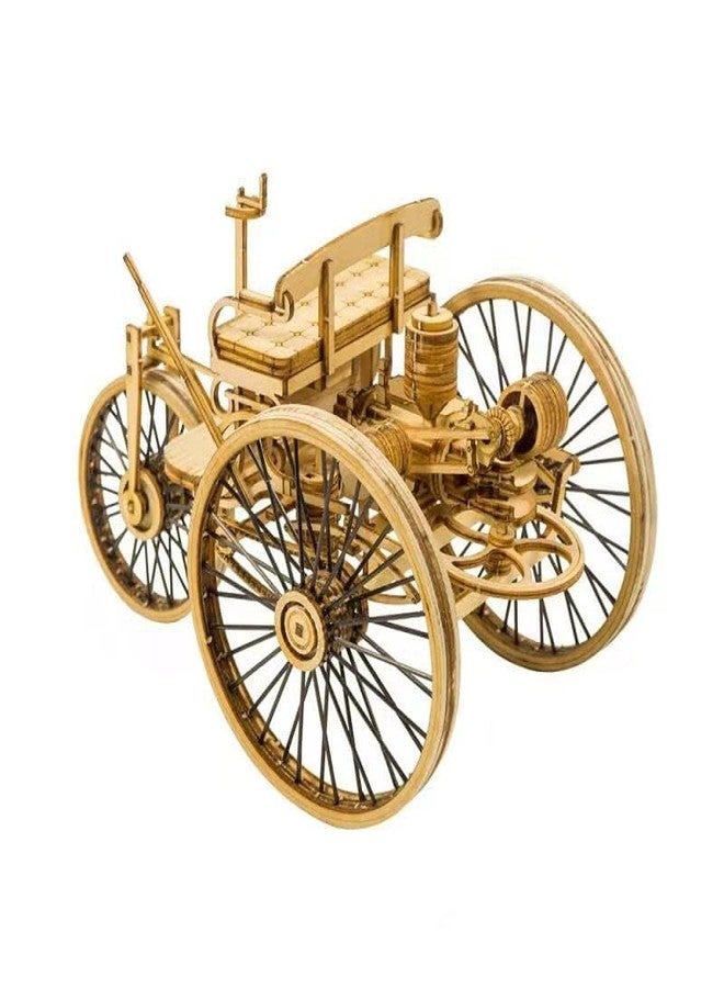 Viloga 3D Wooden Puzzle - Laser Cutting Vehicle Model Building Kit for Adults - The First Car in The World - Assembly Vintage Wood Model Car Gifts for Men & Teens - Image 4