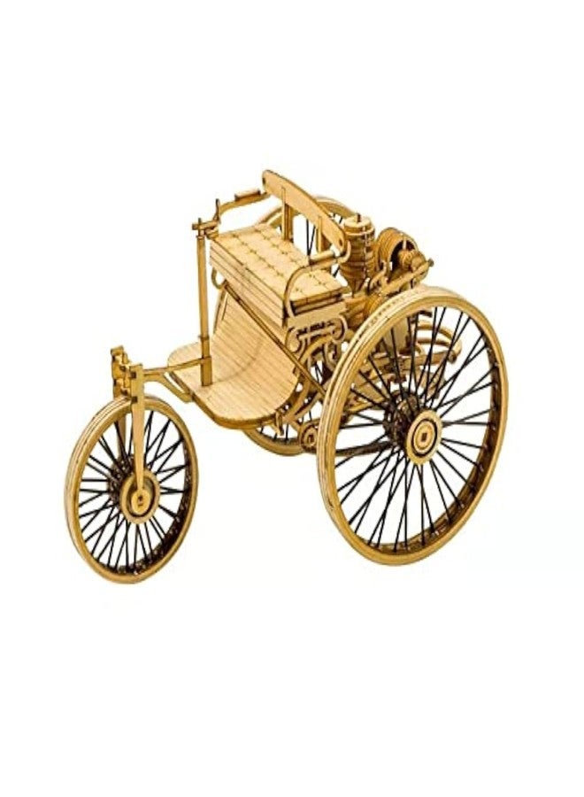 Viloga 3D Wooden Puzzle - Laser Cutting Vehicle Model Building Kit for Adults - The First Car in The World - Assembly Vintage Wood Model Car Gifts for Men & Teens - Image 1