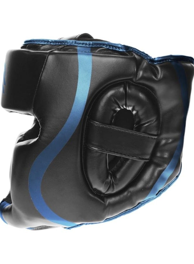 Sanabul  Essential Boxing Headgear for Men & Women | Muay Thai and MMA Headgear | Sparring Headgear | Boxing Head Gear with Full Face Coverage (Blue, S/M) - Image 4