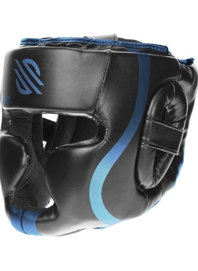 Sanabul  Essential Boxing Headgear for Men & Women | Muay Thai and MMA Headgear | Sparring Headgear | Boxing Head Gear with Full Face Coverage (Blue, S/M) - Image 3