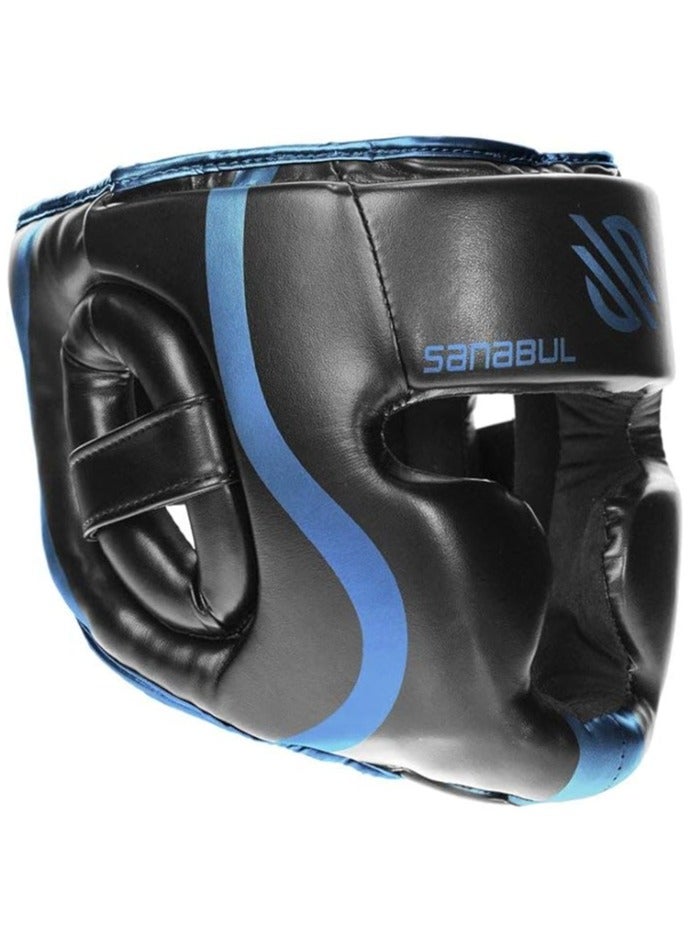 Sanabul  Essential Boxing Headgear for Men & Women | Muay Thai and MMA Headgear | Sparring Headgear | Boxing Head Gear with Full Face Coverage (Blue, S/M) - Image 2