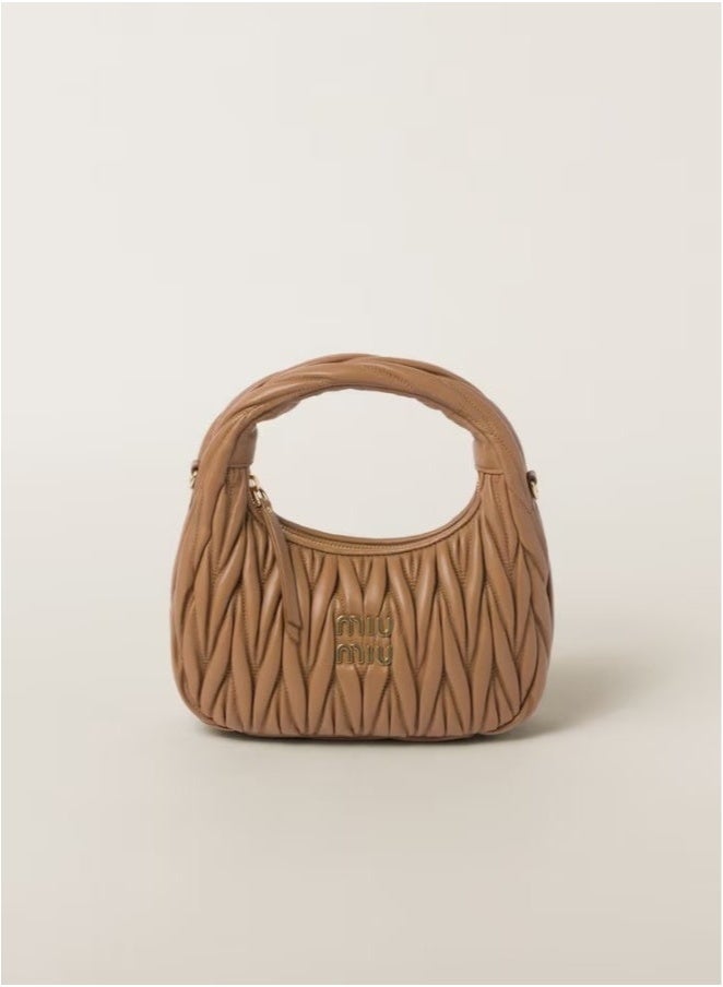 Miu Miu MIU MIU Wander quilted nappa leather hobo Crossbody Shoulder Bag - Image 1