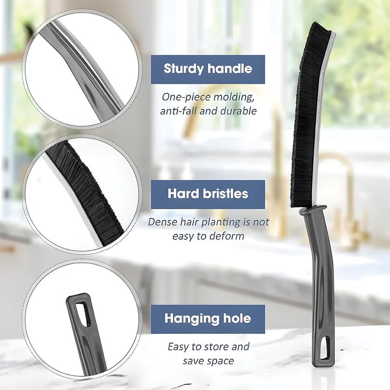 Vexton 6PC Hard Bristle Plastic Crevice Mini Gap Cleaning Brush Set for Bathroom, Kitchen, Tiles, Window Slot, Dead Corner - Image 3