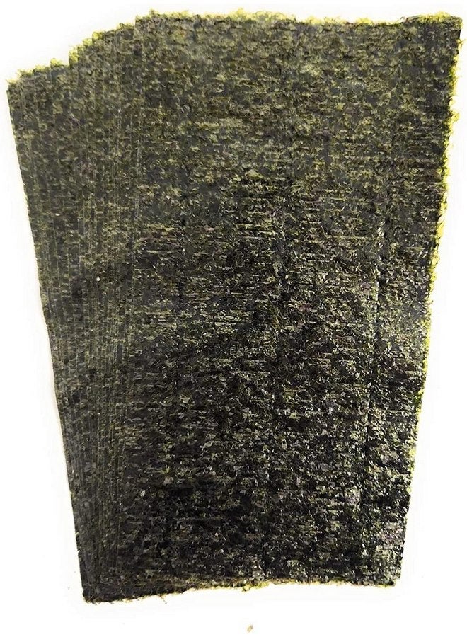 Green Nori Seaweed Sheets 100 Pack - 4" x 7.5" for Marine Fish Freshwater Fish and Hermit Crabs. - Image 1