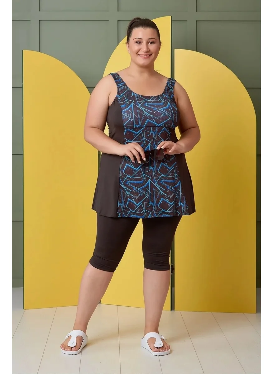 Swana Plus Size Patterned Shorts and Leggings