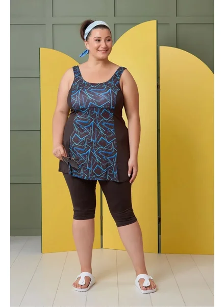 Swana Plus Size Patterned Shorts and Leggings