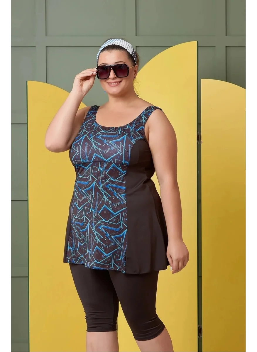 Swana Plus Size Patterned Shorts and Leggings