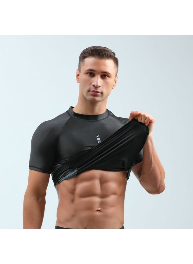 Loquat Competitive Men's Swimsuit Swim Trunks Set Swimsuit Top Full Body Men's Five Points Professional Flat Angle Quick-drying Equipment Surfing-Color:Independent Top-  - Image 1