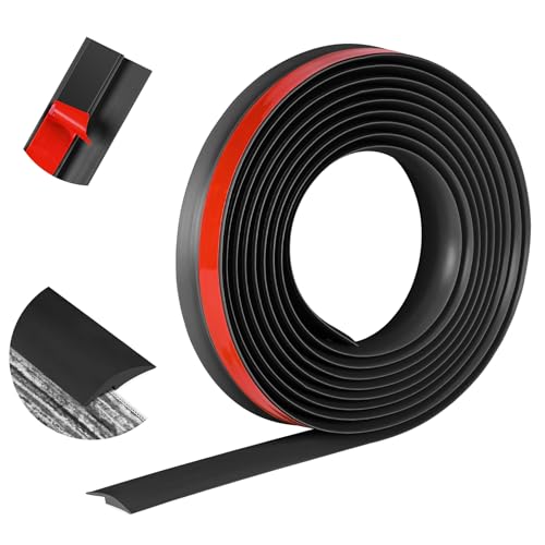 ToLanbbt 20Ft Floor Transition Strip Self Adhesive Carpet to Tile Floor Edging Trim PVC Threshold Strips, Peel and Stick Floor Joining Strip Suitable for Threshold Height Less Than 5mm(Black) - Image 1