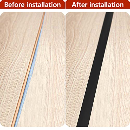 ToLanbbt 20Ft Floor Transition Strip Self Adhesive Carpet to Tile Floor Edging Trim PVC Threshold Strips, Peel and Stick Floor Joining Strip Suitable for Threshold Height Less Than 5mm(Black) - Image 5