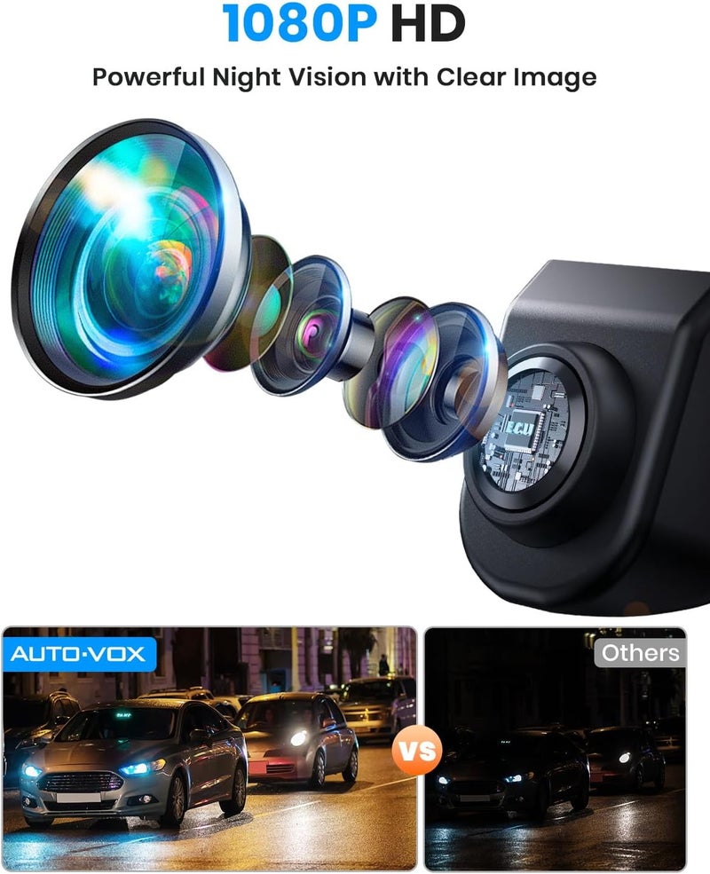 AUTO-VOX CAM7 Pro Backup Camera - 180° Super Wide Angle, 1080P HD, IP69K Waterproof - Image 4